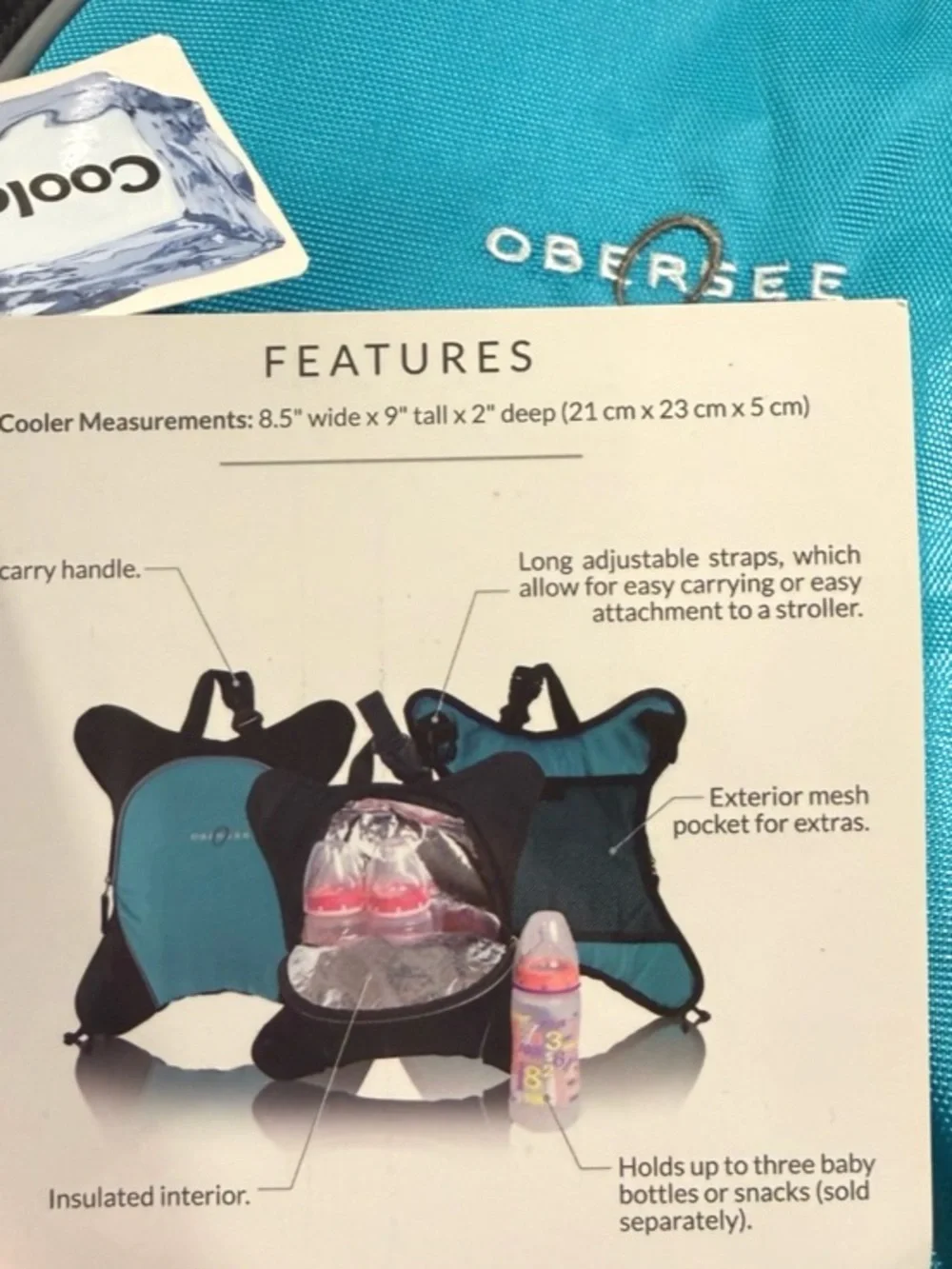 Obersee Diaper Backpack with Baby Bottle Cooler